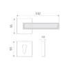 brass lever handle on square rose with escutcheon for home doors, office doors and interior doors
