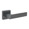 brass lever handle on square rose with escutcheon for home doors, office doors and interior doors