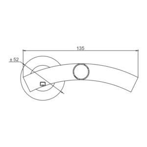 tubular lever handle on round rose with escutcheon for doors