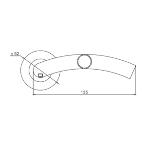 LRS107 Tubular Lever Handle on Rose 135mm Satin Stainless Steel | British Hardware