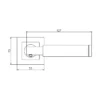 stainless steel lever handle on square rose with escutcheon for home doors, office doors and interior doors