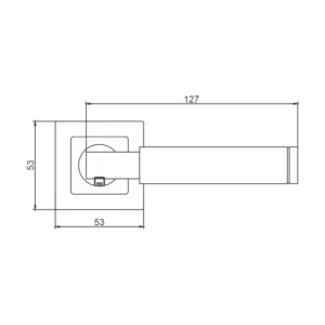 stainless steel lever handle on square rose with escutcheon for home doors, office doors and interior doors