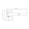 stainless steel lever handle on square rose with escutcheon for home doors, office doors and interior doors