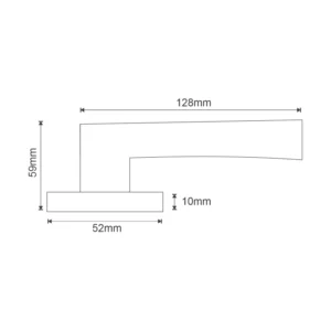 stainless steel lever handle on square rose with escutcheon for home doors, office doors and interior doors