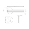 brass lever handle on 10mm round rose without escutcheon for doors