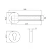brass lever handle on round rose without escutcheon for doors