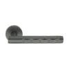 brass lever handle on round rose without escutcheon for doors