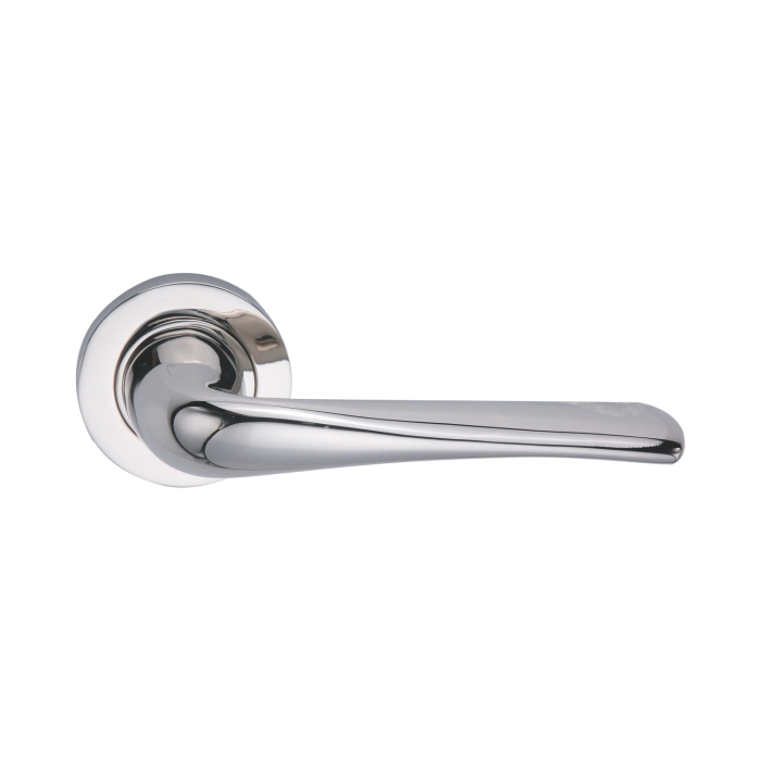 Brass Lever Handle 140mm in Polished Nickel EuroArt British Hardware