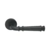 brass lever handle on round rose with escutcheon for interior doors