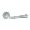 brass lever handle on 6mm round rose with escutcheon for doors