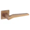 stainless steel lever handle on square rose with escutcheon for home doors, office doors and interior doors