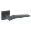 stainless steel lever handle on square rose with escutcheon for home doors, office doors and interior doors