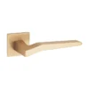 stainless steel lever handle on square rose with escutcheon for home doors, office doors and interior doors