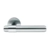 brass lever handle on round rose without escutcheon for doors