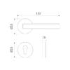 brass lever handle on round rose with escutcheon for doors