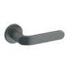 brass lever handle on round rose with escutcheon for doors