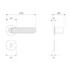 brass lever handle on round rose with escutcheon for doors
