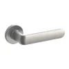 brass lever handle on round rose with escutcheon for interior doors
