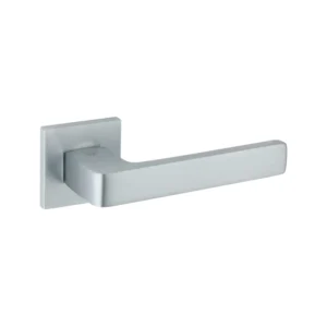 Brass Lever Handle 144mm in Satin Chrome British Hardware