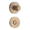 brass turn knob with indicator on round rose for bathroom and furniture doors