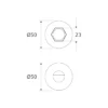 brass turn knob with indicator on round rose for bathroom and furniture doors