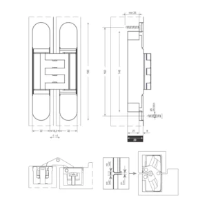zamac 3D concealed hinges heavy duty for cabinets and furniture doors