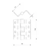 stainless steel rebated door hinge for double leaf and rebated doors