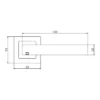 stainless steel lever handle on square rose with escutcheon for home doors, office doors and interior doors