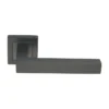 stainless steel lever handle on square rose with escutcheon for home doors, office doors and interior doors