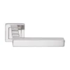 stainless steel lever handle on square rose with escutcheon for home doors, office doors and interior doors