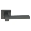 stainless steel lever handle on square rose with escutcheon for home doors, office doors and interior doors