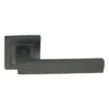 stainless steel lever handle on square rose with escutcheon for home doors, office doors and interior doors