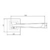stainless steel lever handle on square rose with escutcheon for home doors, office doors and interior doors