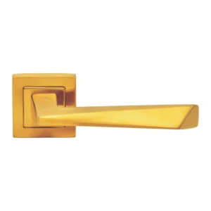 stainless steel lever handle on square rose with escutcheon for home doors, office doors and interior doors
