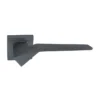 stainless steel lever handle on square rose with escutcheon for home doors, office doors and interior doors