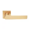 stainless steel lever handle on square rose with escutcheon for home doors, office doors and interior doors