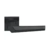 stainless steel lever handle on square rose with escutcheon for home doors, office doors and interior doors