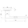 Lever Handle Square Rose with Escutcheon 130mm