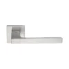 stainless steel lever handle on square rose with escutcheon for home doors, office doors and interior doors