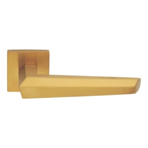 stainless steel lever handle on square rose with escutcheon for home doors, office doors and interior doors