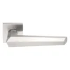 stainless steel lever handle on square rose with escutcheon for home doors, office doors and interior doors