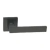 stainless steel lever handle on square rose with escutcheon for home doors, office doors and interior doors