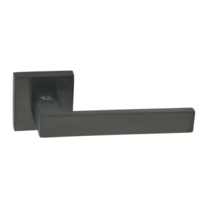 stainless steel lever handle on square rose with escutcheon for home doors, office doors and interior doors