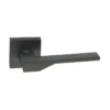 stainless steel lever handle on square rose with escutcheon for home doors, office doors and interior doors