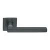 stainless steel lever handle on round rose for doors