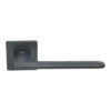 stainless steel lever handle on square rose with escutcheon for home doors, office doors and interior doors