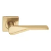 lever handle on square rose with escutcheon for doors, suitable for home doors, office doors, interior doors, premium stainless steel hardware