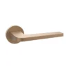 modern lever handle on round rose with escutcheon for interior doors