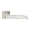 lever handle on square rose with escutcheon for doors, suitable for home doors, office doors, interior doors, premium stainless steel hardware