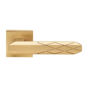 lever handle on square rose with escutcheon for doors, suitable for home doors, office doors, interior doors, premium stainless steel hardware